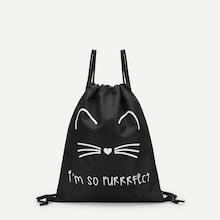 Shein Cartoon Print Drawstring Backpack
