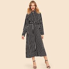 Shein Drop-shoulder Stripe Shirt Dress