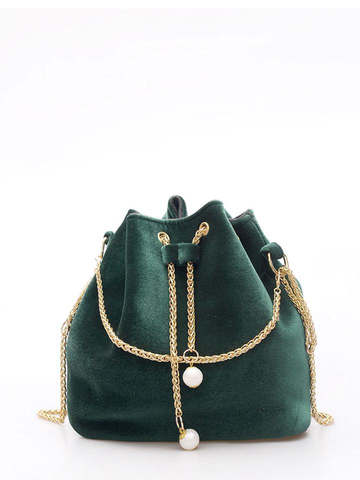 Shein Drawstring Bucket Chain Bag