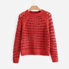 Shein Open-knit Raglan Sleeve Sweater