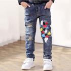 Shein Boys Colorful Print Destroyed Jeans