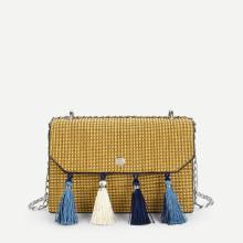 Shein Tassel Detail Flap Chain Bag