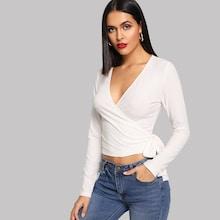 Shein Knot Side Surplice Wrap Top
