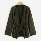 Shein V-neck Long Sleeve Solid Coat