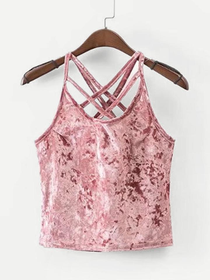 Shein Criss Cross Velvet Cami