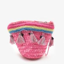 Shein Girls Fringe Hem Straw Bag