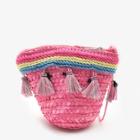 Shein Girls Fringe Hem Straw Bag