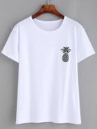 Shein Pineapple Print Crew Neck Loose T-shirt