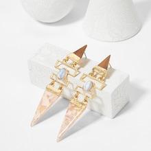 Shein Triangle Marble & Open Geometric Drop Earrings