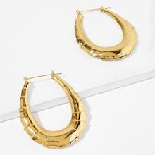 Shein Metal Waterdrop Hoop Earrings