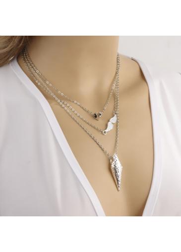 Rosewe Wings Arrows And Heart Pendant Layered Necklace