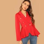 Shein Notch Collar Double Breasted Blazer