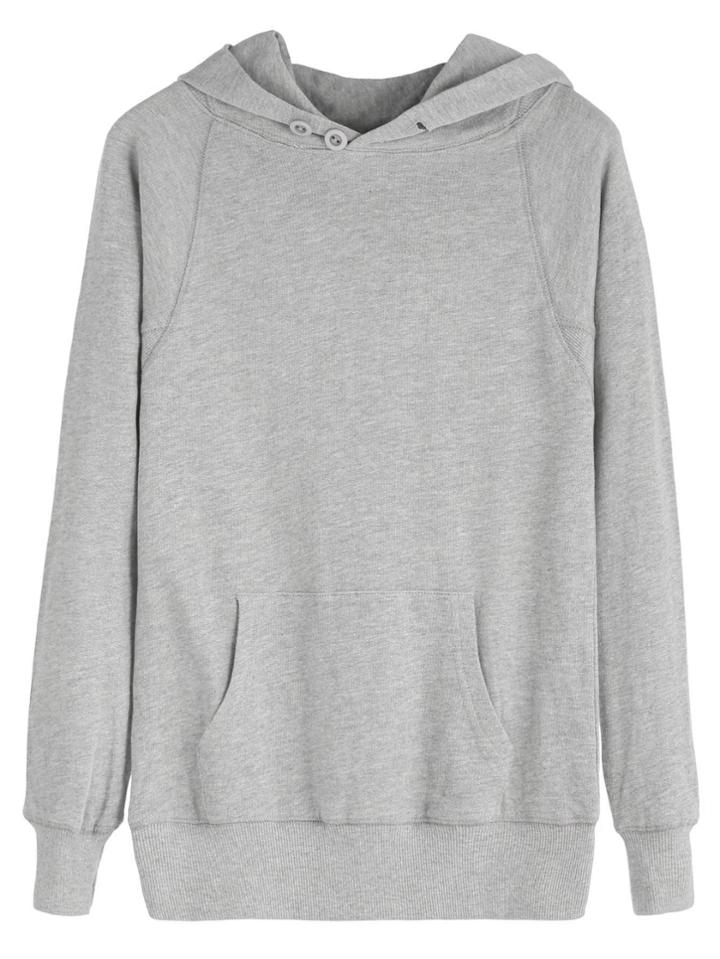 Shein Grey Pocket Hooded Sweatshirt