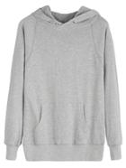 Shein Grey Pocket Hooded Sweatshirt