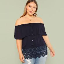 Shein Plus Off Shoulder Foldover Top