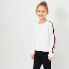 Shein Girls Contrast Tape Side Sweatshirt