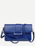 Shein Blue Faux Leather Satchel Bag