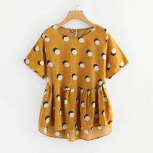 Shein Keyhole Back Dip Hem Smock Blouse