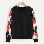 Shein Chain Print Sleeve Hooded Sweatshirt