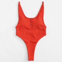 Shein High Leg Open Back Bikini Set