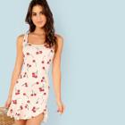 Shein Cherry Print Halter Dress