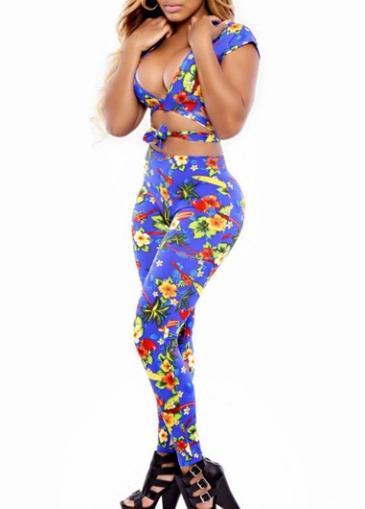 Rosewe Fabulous Cap Sleeve V Neck Two Pieces Jumpsuit
