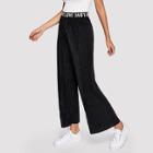 Shein Letter Waist Pleated Pants