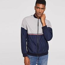 Shein Men Zip Up Color Block Bomber Jacket