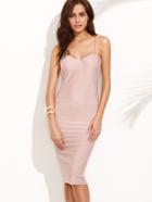 Shein Pink Criss Cross Cutout Slip Dress