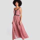 Shein Lace Applique Calico Print Cami Dress