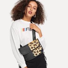 Shein Contrast Leopard Pattern Bum Bag