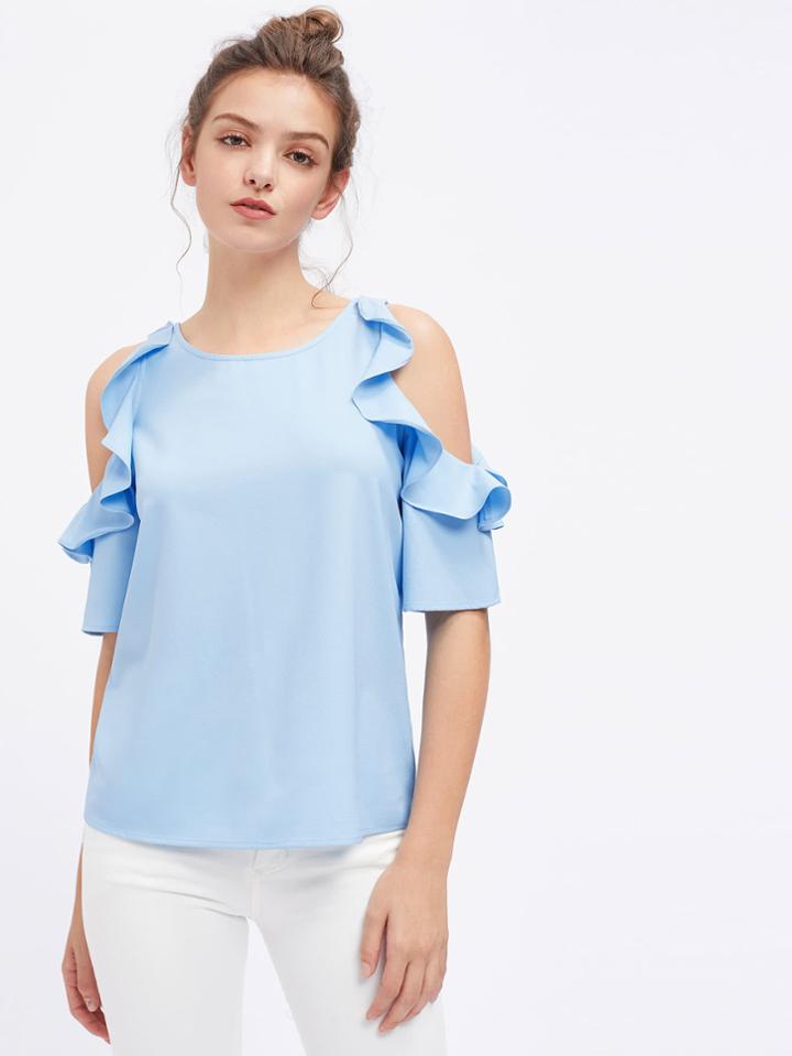 Shein Flounce Open Shoulder Top