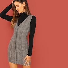 Shein Zipper Up Fitted Shell Dress
