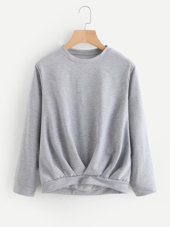 Shein Dip Hem Twist Sweatshirt
