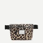Shein Leopard Pattern Slogan Patch Bum Bag
