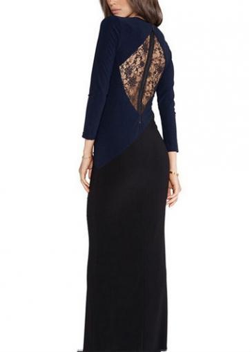 Rosewe Graceful Black Long Sleeve V Neck Maxi Dress