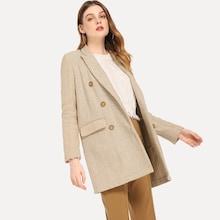 Shein Button Front Notched Neck Blazer