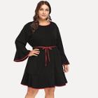 Shein Plus Tie Waist Ringer Dress