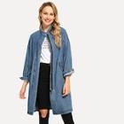 Shein Zip Back Denim Coat