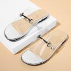 Shein Metal Detail Clear Flat Sandals