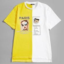 Shein Men Two Tone Mixed Print Tee