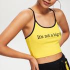 Shein Letter Print Ribbed Ringer Cami Top