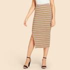 Shein Split Striped Skirt