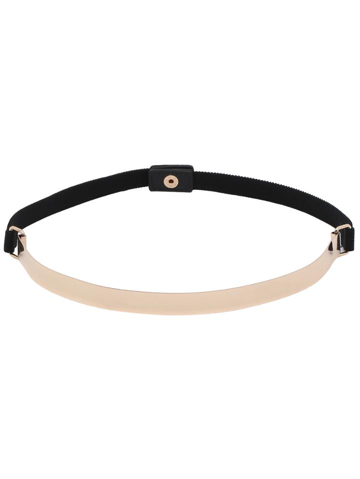 Shein Metal Plate Elastic Belt - Black