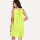Shein Bow Tied Back Solid Swing Dress