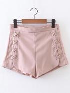 Shein Lace Up Grommet Tailored Shorts