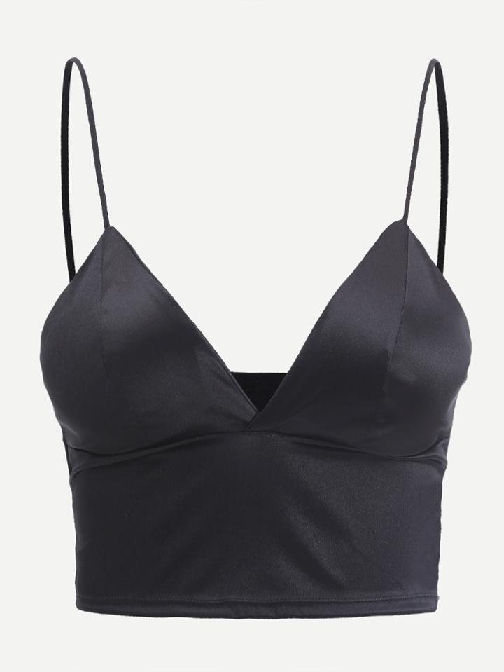 Shein Plunging V-neckline Crop Cami Top