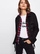 Shein Grommet Lace Up Jacket