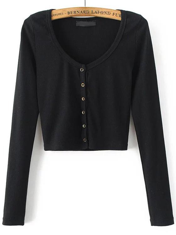 Shein Button Up Crop Cardigan Sweater
