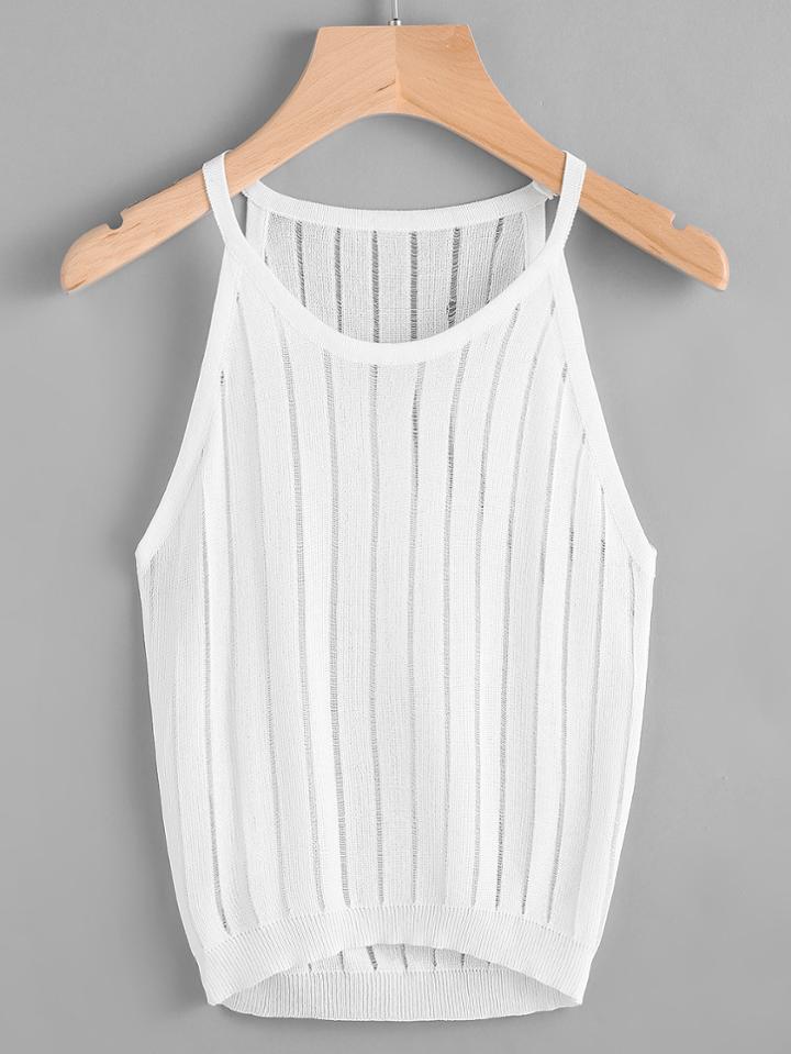 Shein Hollow Out Knit Cami Top